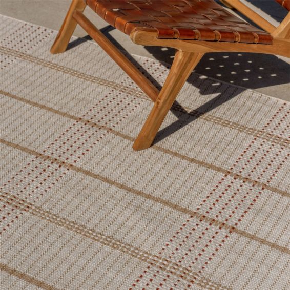 Zona Stitch Indoor Outdoor Rug 497303 by Brink & Campman in Terracotta