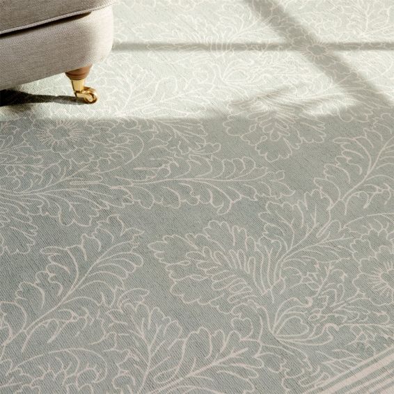 Silchester Damask 081107 Rug by Laura Ashley in Pale Sage Green