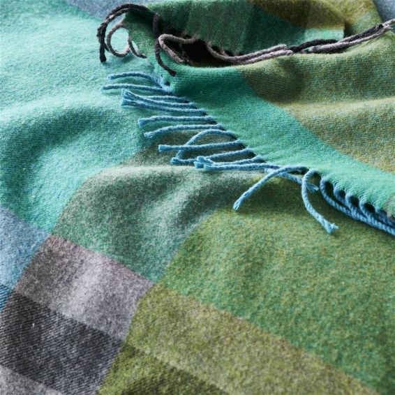 Bampton Emerald Woven Throw in Emerald Green by Designers Guild