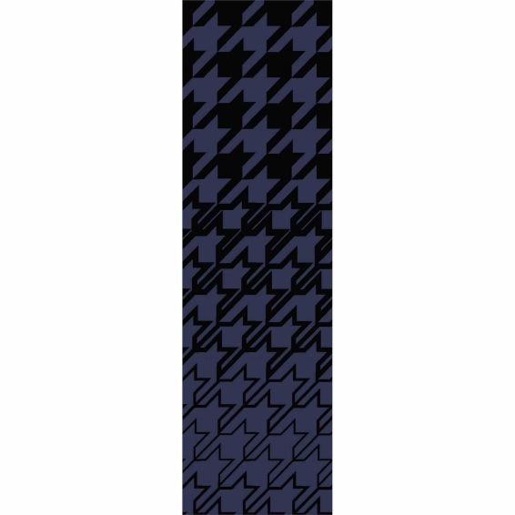 Houndstooth 162808 Wool Runner Rugs by Ted Baker in Dark Blue