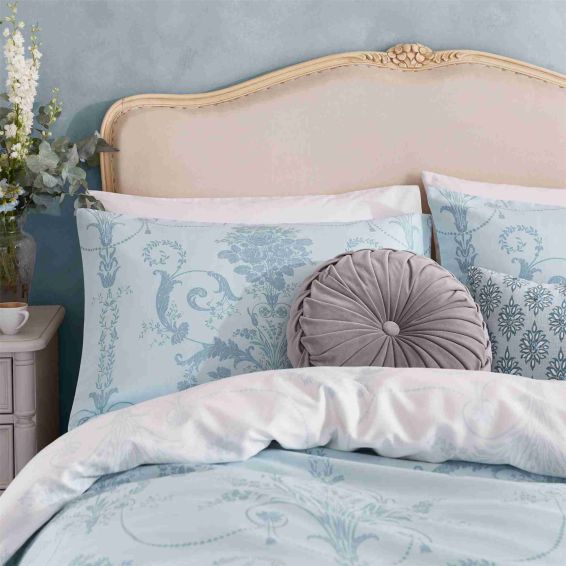 Josette Cotton Bedding Set by Laura Ashley in Seaspray Blue