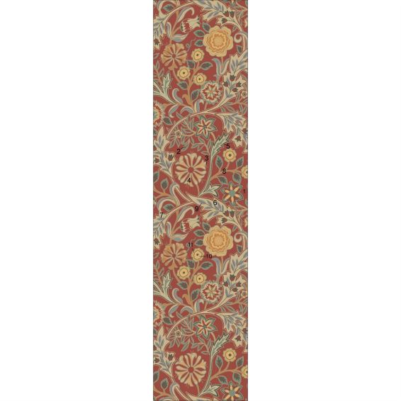 Wilhelmina Floral Runner Rugs 127400 in Russet by William Morris