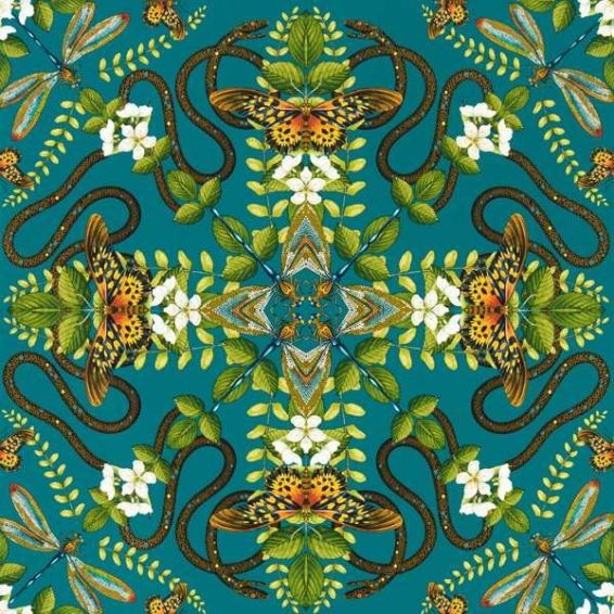 Emerald Forest Wallpaper W0129 05 by Wedgwood in Teal