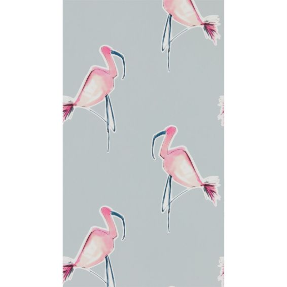 Zanzibar Flamingo Wallpaper 111200 by Scion in Bubblegum Blue