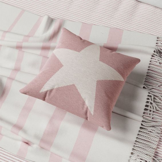 Long Island Star Cushion by Helena Springfield in Pink