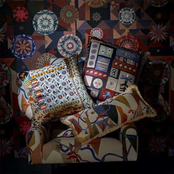 Christian Lacroix Bohemian Rapsody Cushion in Mosaique