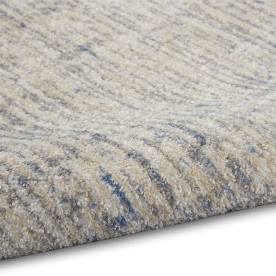 Calvin Klein Abstract Designer Rugs CK001 River Flow RFV04 in Beige Grey Blue