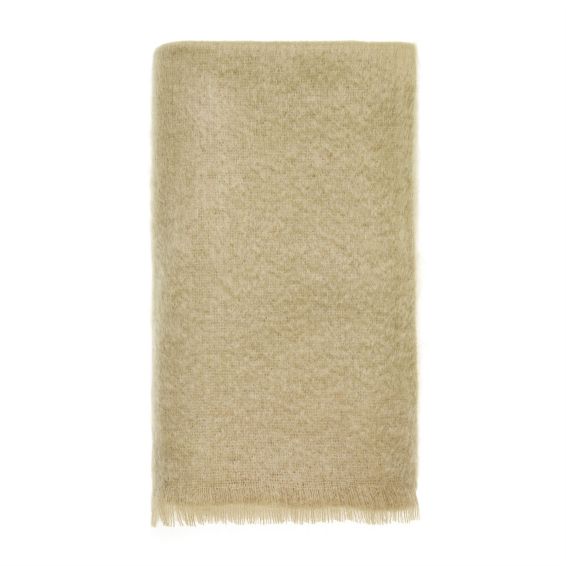 Moseley Mohair Plain Throw by LuxeTapi in Sage Green