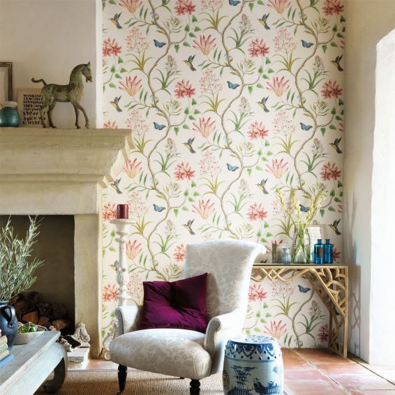 Clementine Wallpaper 213388 by Sanderson in Chintz Green