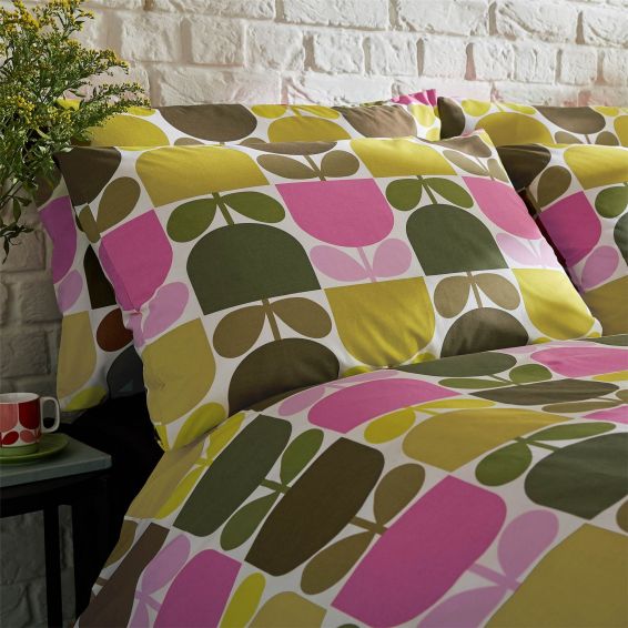 Multi Block Stem Bedding and Pillowcase by Orla Kiely in Multi