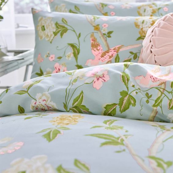 Summer Palace Bedding Set by Laura Ashley in Duckegg Blue