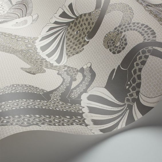 Safari Dance Wallpaper 8037 by Cole & Son in Stone White