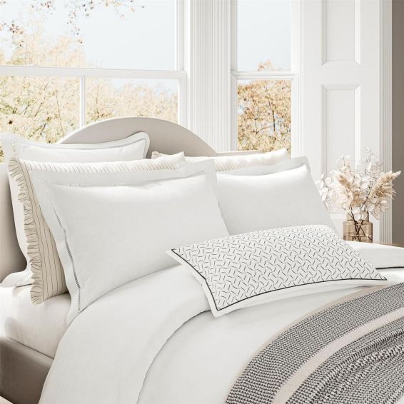 Ayda Semi Plain Bedding by Bedeck of Belfast in Chalk White