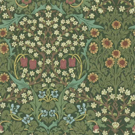 Blackthorn Wallpaper 210409 by Morris & Co in Green