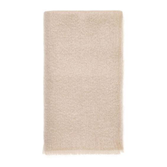 Moseley Mohair Plain Throw by LuxeTapi in Vanilla White