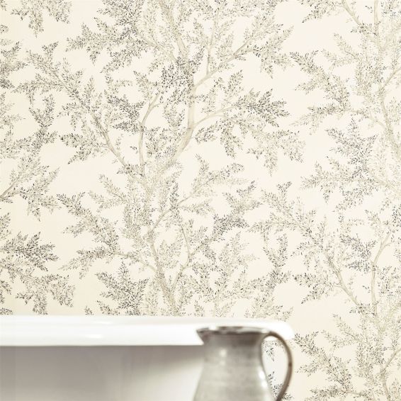 Farthing Wood Wallpaper 216612 by Sanderson in Silver Grey