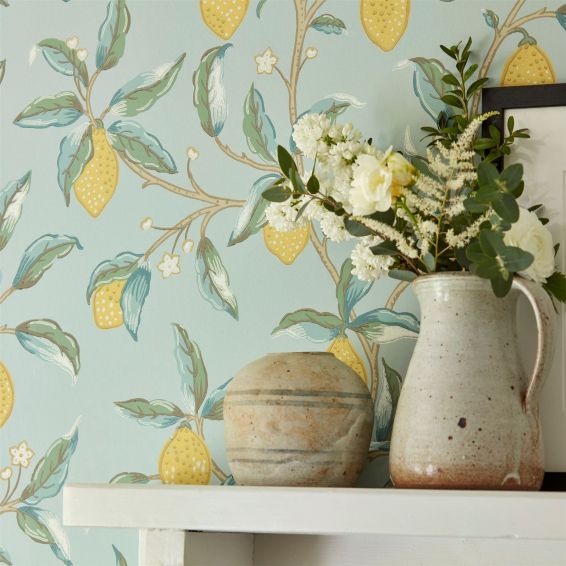 Lemon Tree Wallpaper 216674 by Morris & Co in Wedgewood Blue