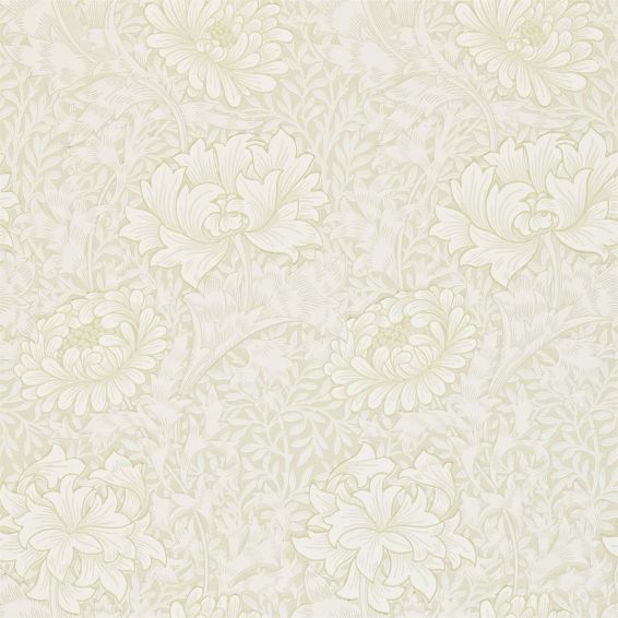 Chrsyanthemum Wallpaper 216457 by Morris & Co in Chalk White