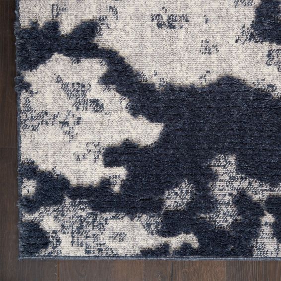 Zermatt Designer Print Rugs ZER01 in Blue Grey by Nourison