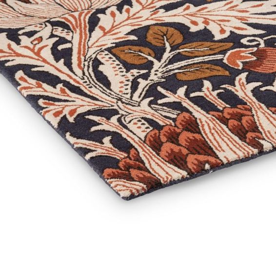 Artichoke Runner Rugs 127103 in Amber Charcoal By William Morris