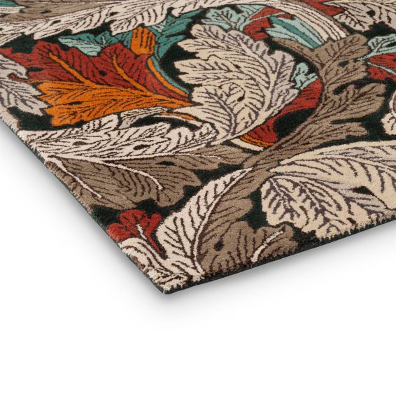 Acanthus Leaf Wool Rugs 126900 in Forest By William Morris