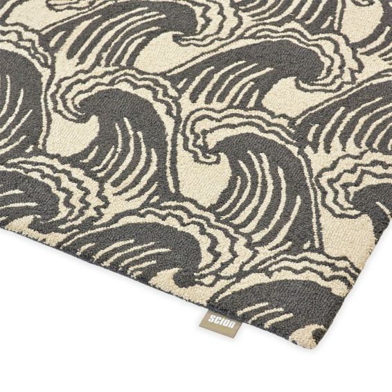 Ride The Wave 125605 Wool Rugs by Scion in Liquorice