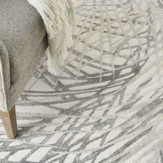 Rustic Textures RUS17 Abstract Rugs in Ivory Grey