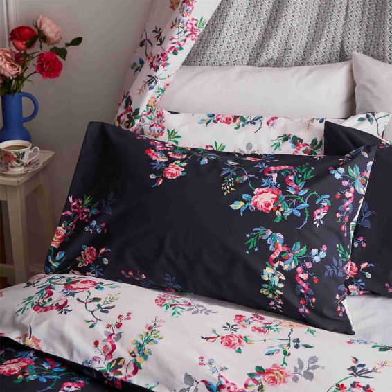 Ribbon Roses Bedding by Cath Kidston in Navy Blue