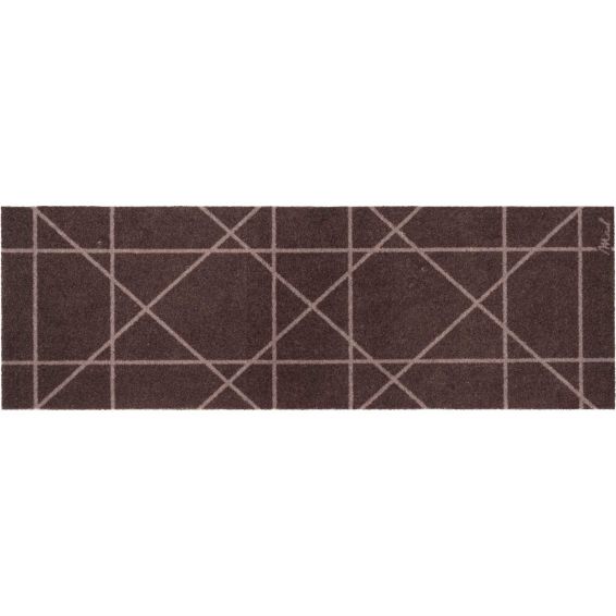 Camiel Geometric Washable Runner Mats in Brown