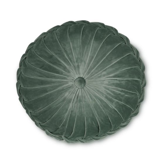 Rosanna Velvet Circle Cushion by Laura Ashley in Fern Green