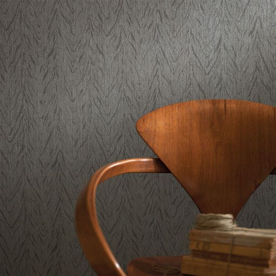 Cascade Wallpaper W0053 03 by Clarke and Clarke in Granite Grey