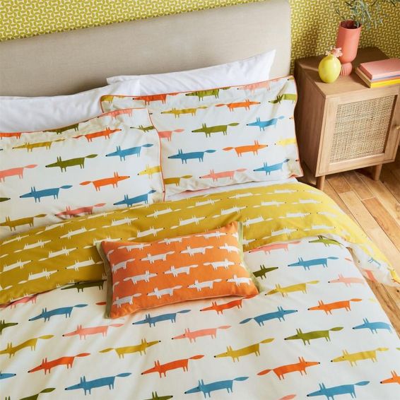 Mr Fox Birthday Cotton Bedding by Scion in Multi