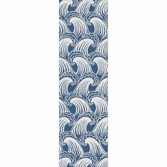 Ride The Wave Runner Rugs in 125608 Denim Blue Wool by Scion