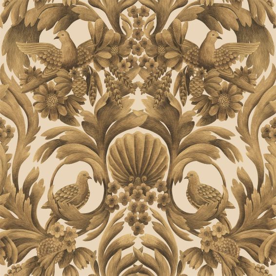 Gibbons Carving Wallpaper 9019 by Cole & Son in Metallic Gold