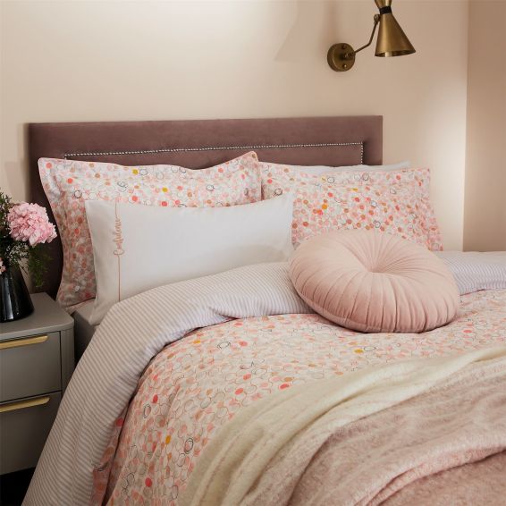 Confidence Dot Bedding by Katie Piper in Grapefruit Blush