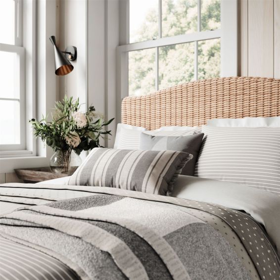 Long Island Breton Stripe Bedding by Helena Springfield in Grey & White