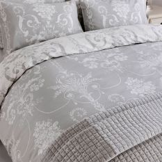 Josette Cotton Bedding Set by Laura Ashley in Dove Grey