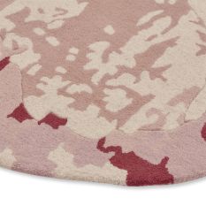 Shaped Magnolia 162302 Circle Rugs by Ted Baker in Light Pink