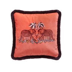 Zambezi Spotted Elephant Cushion By Emma J Shipley in Flame Orange