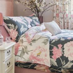 Peonies Bedding Set by Laura Ashley in Dark Smoke Grey