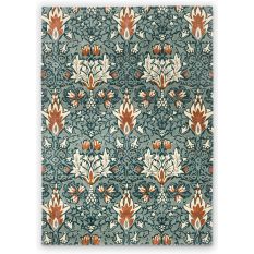 Snakehead Floral Rugs 127207 in Thistle Russet by William Morris