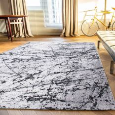 Louis De Poortere Modern Abstract Mad Men Stellar Rugs 215 in Cosmic White