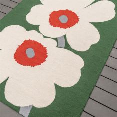 Unikko 60th Anniversary Indoor Outdoor Rugs 433007 by Marimekko in Green