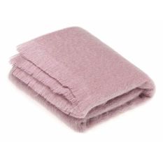 Moseley Mohair Plain Throw by LuxeTapi in Dusky Pink