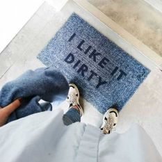 Sana I Like It Dirty Washable Floor Mats in Blue