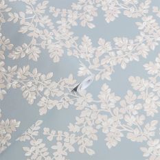 Burnham Botanical Wallpaper 114904 by Laura Ashley in Pale Seaspray Blue