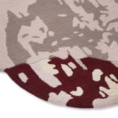 Shaped Magnolia 162303 Circle Rugs by Ted Baker in Burgundy