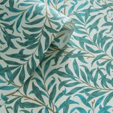 Willow Boughs Wallpaper W0172/05 by Clarke & Clarke in Teal Blue