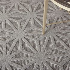 Cozumel CZM01 Indoor Outdoor Geometric Rugs in Light Grey