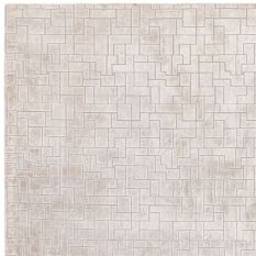 Glaze Tetris Geometric Modern Rugs in Silver Grey